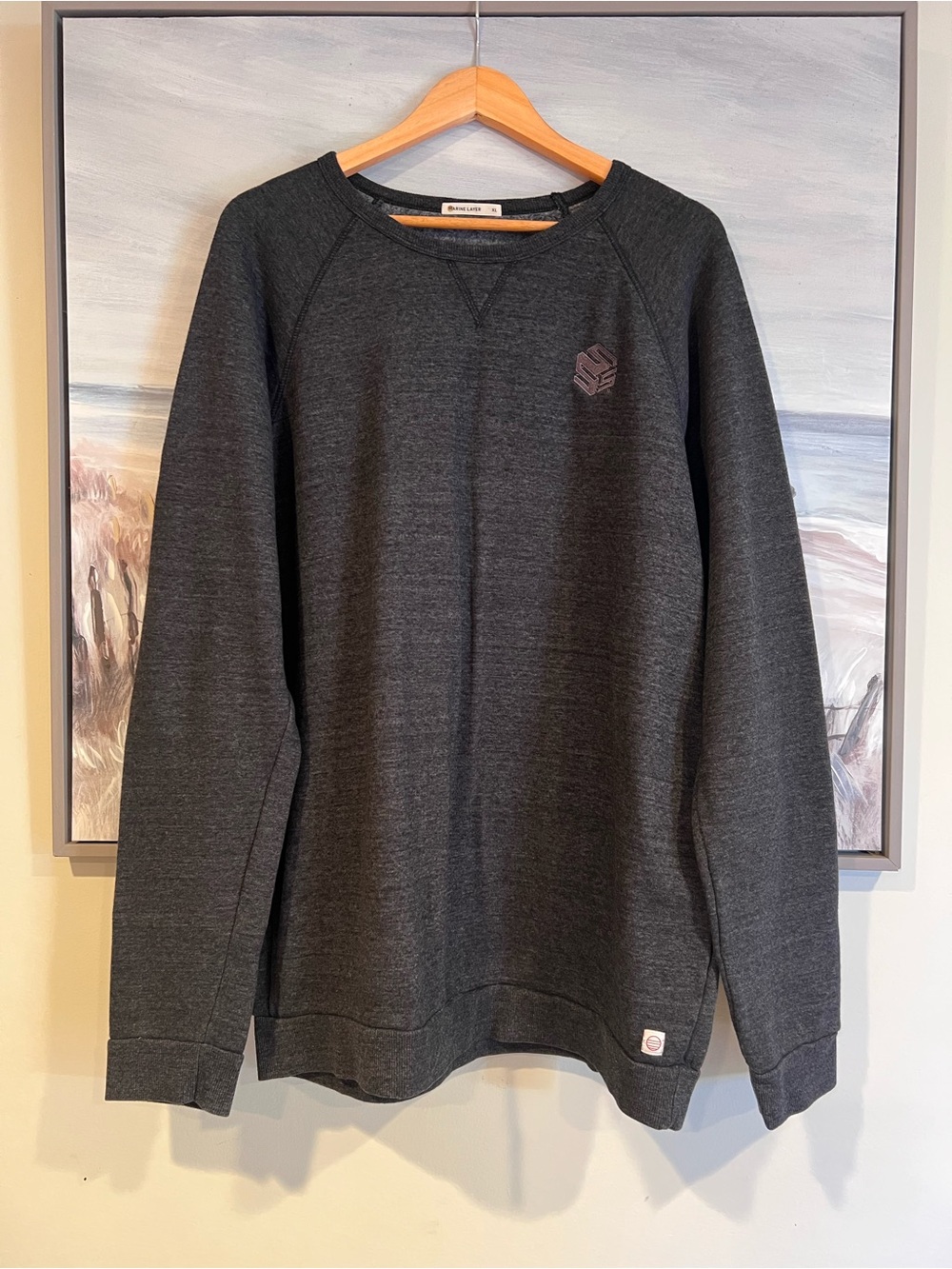 Marine Layer Men’s Sweatshirt XL Crew Neck Pullover Fleece Soft Cozy Casual Gray - Picture 11 of 11